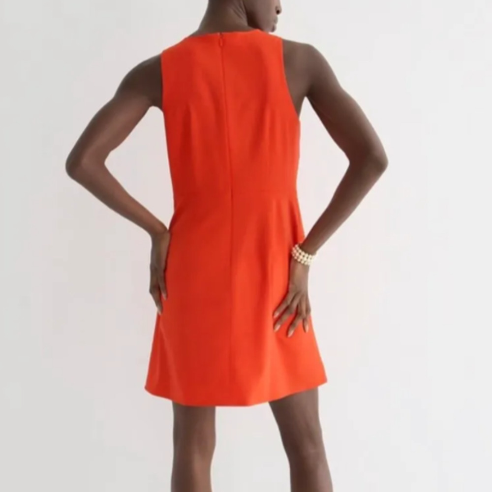 J. Crew Womens Dress Pleated Mini Italian Bi-Stretch Wool Blend Orange Size 0 - Picture 8 of 16